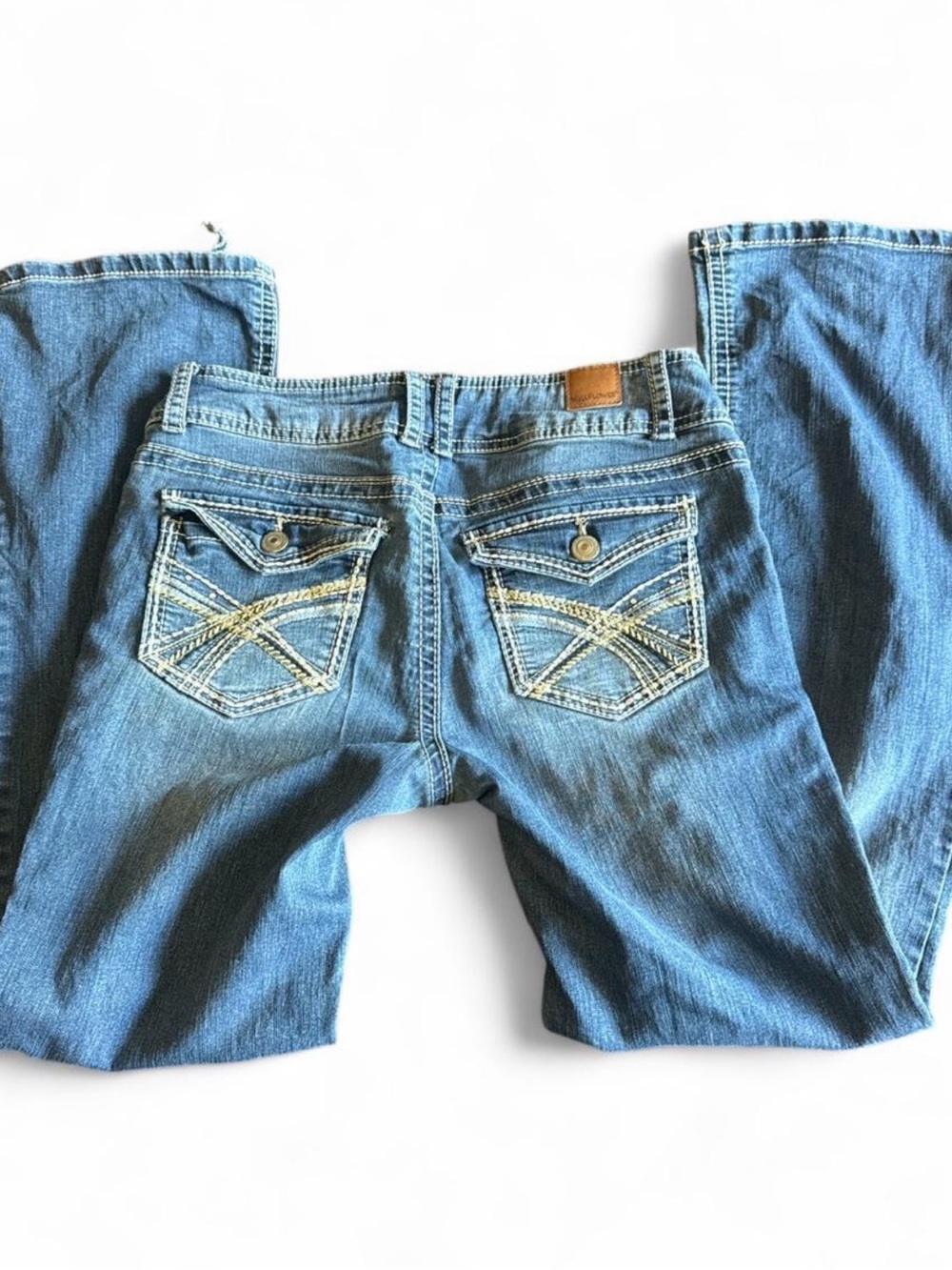Y2K Wallflower Blue Denim Jeans with Embroidered Back Pockets